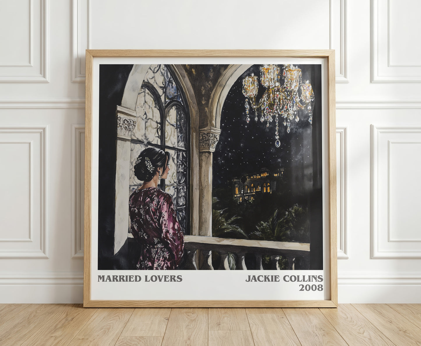 Married Lovers literary print in frame leaning in hallway – romance wall art