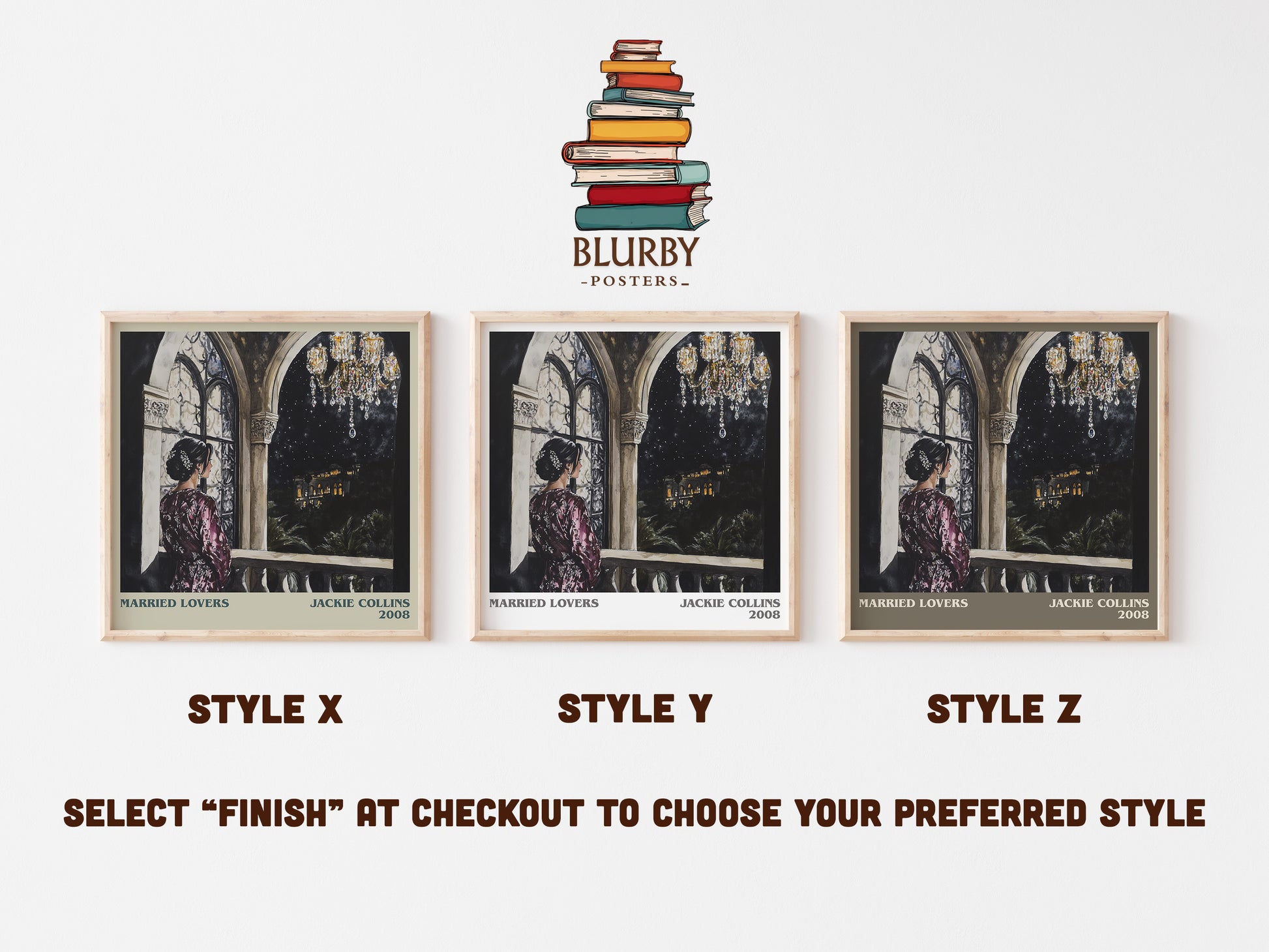 Married Lovers literary art print colour and style options – Jackie Collins book art