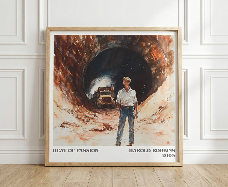 Heat of Passion literary print in frame leaning in hallway – romance wall art
