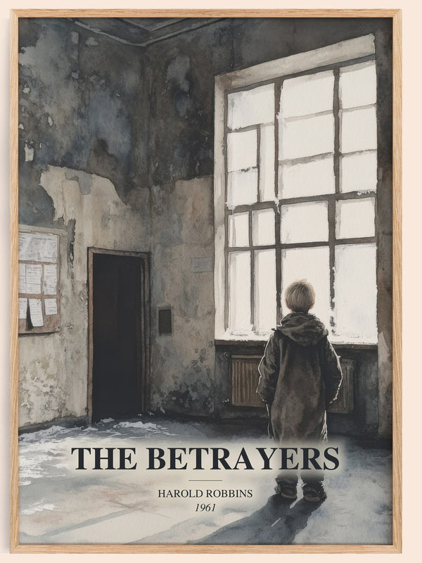 The Betrayers watercolour book poster by Harold Robbins – framed literary art print