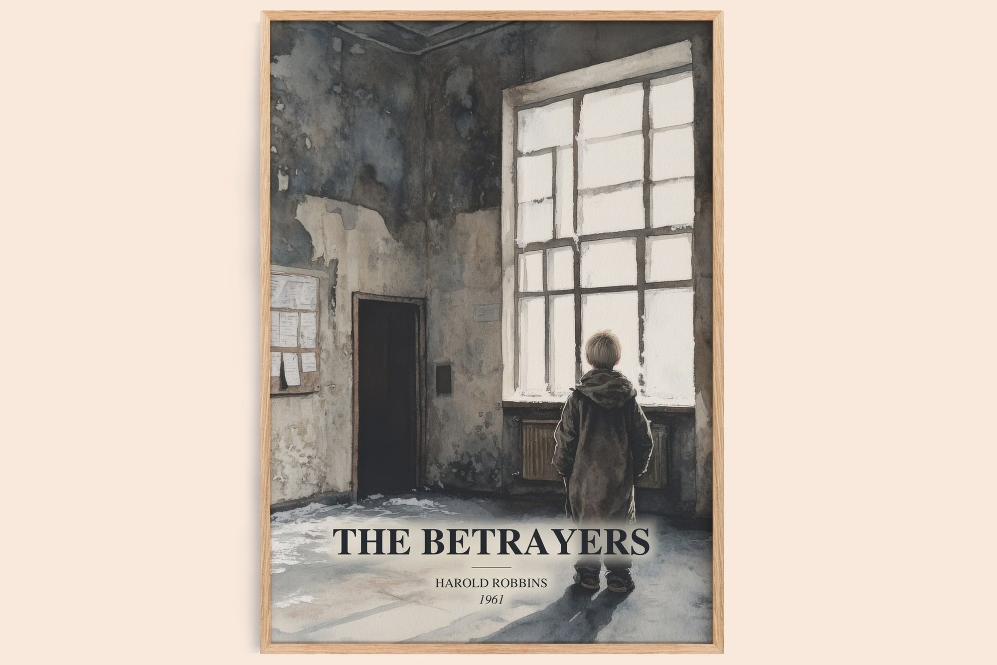 The Betrayers watercolour book poster by Harold Robbins – framed literary art print