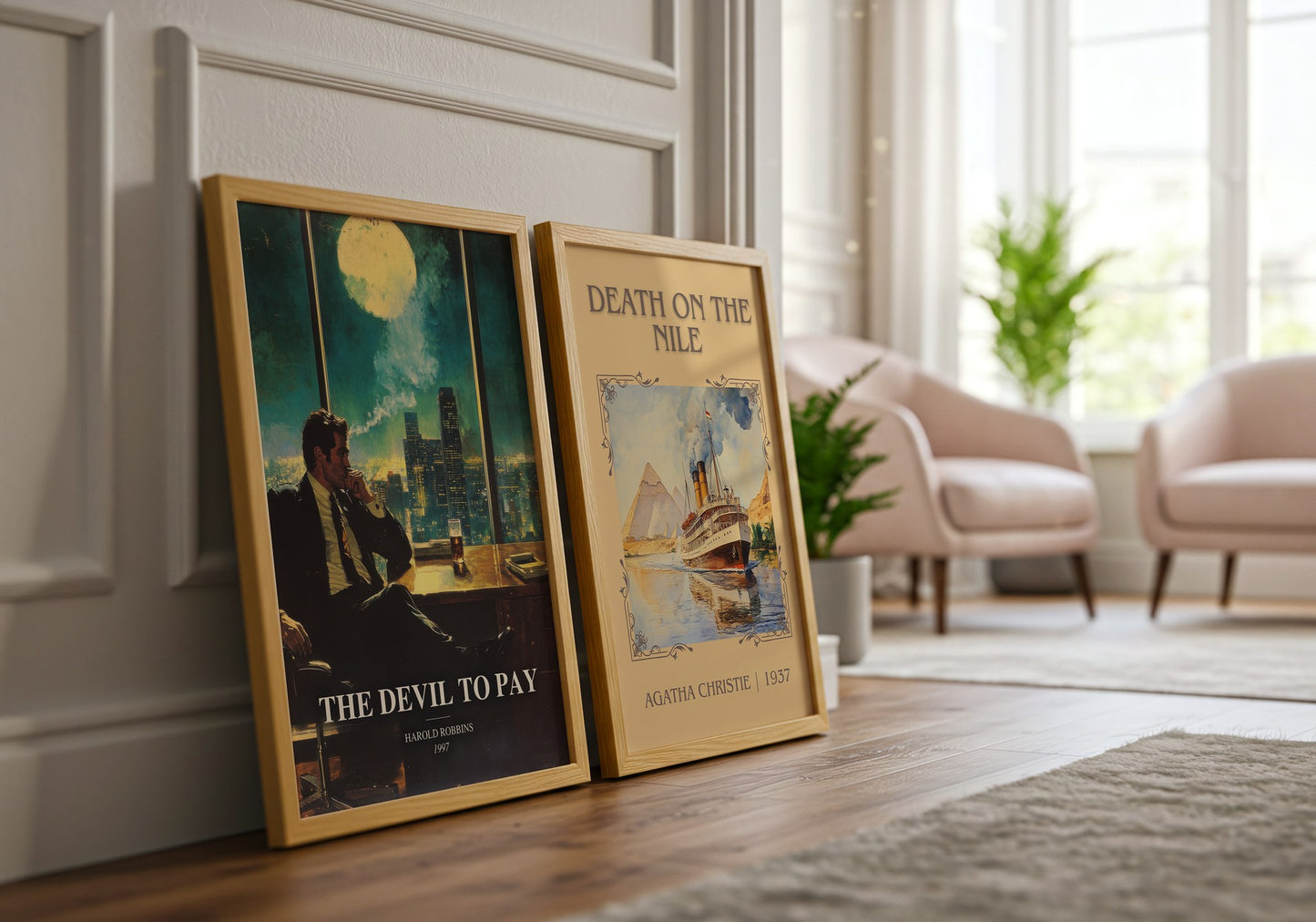 The Devil To Pay watercolour print framed by window – literary home decor