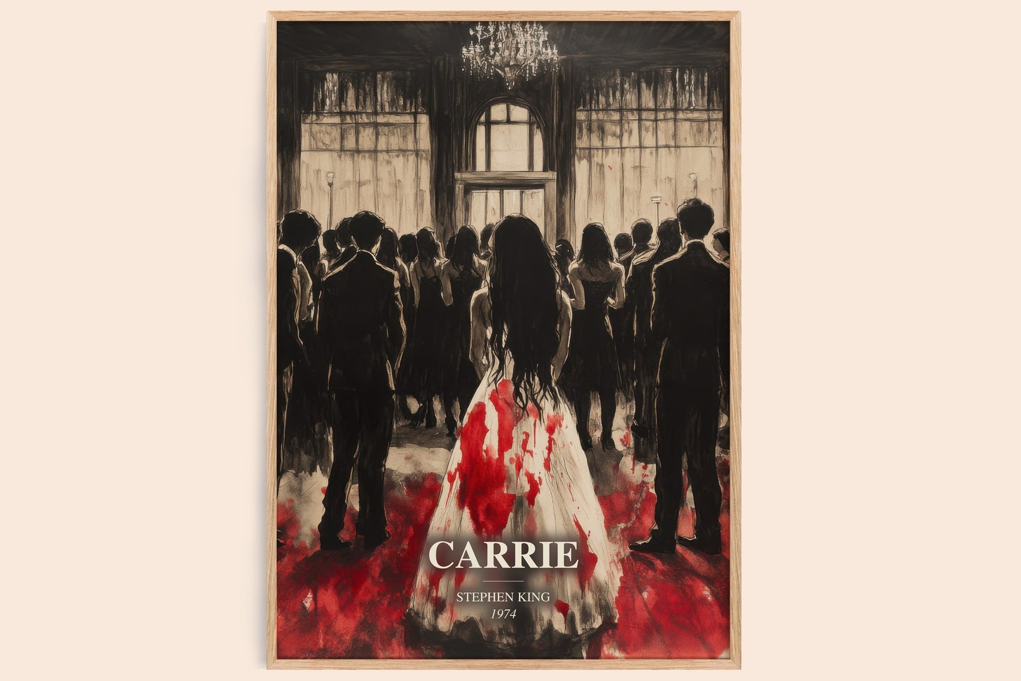 Carrie watercolour book poster by Stephen King – framed literary art print