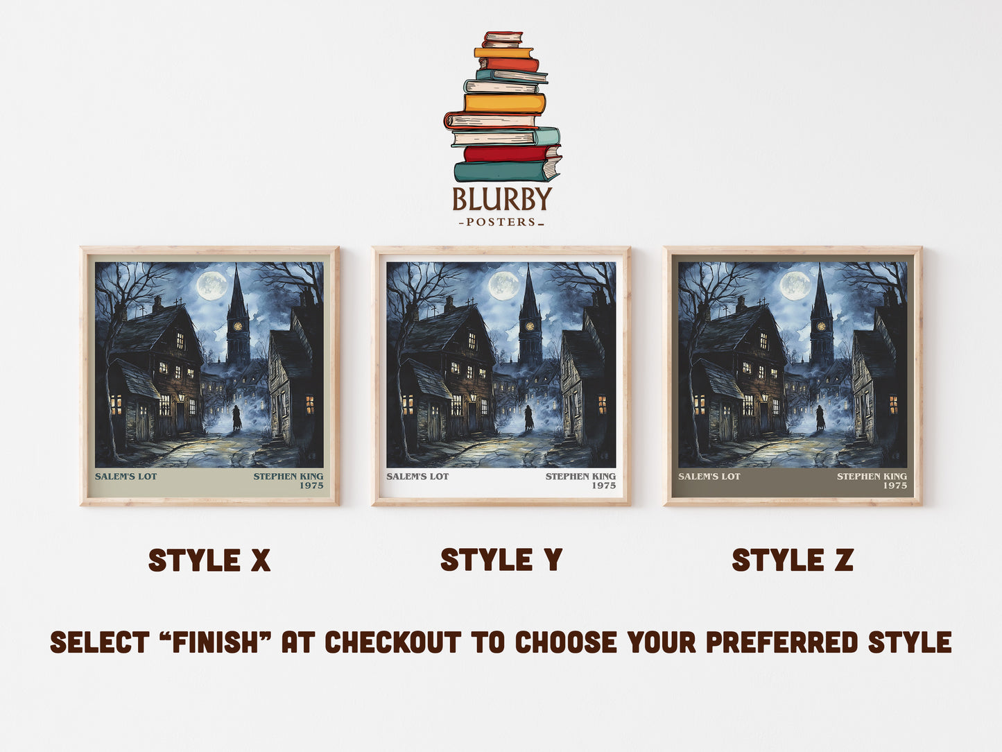Salem's Lot literary art print colour and style options – Stephen King book art