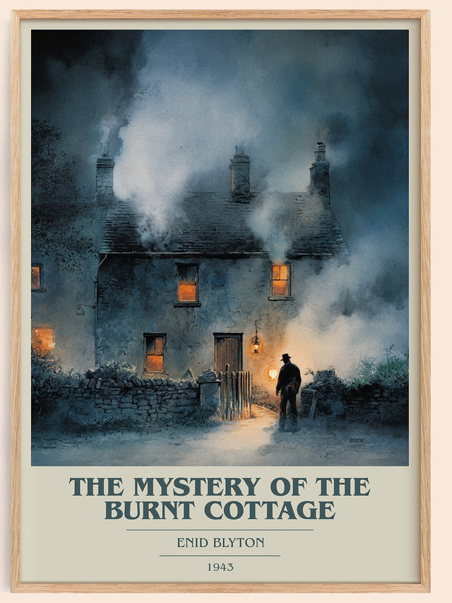 The Mystery of the Burnt Cottage Book Cover Poster by Enid Blyton