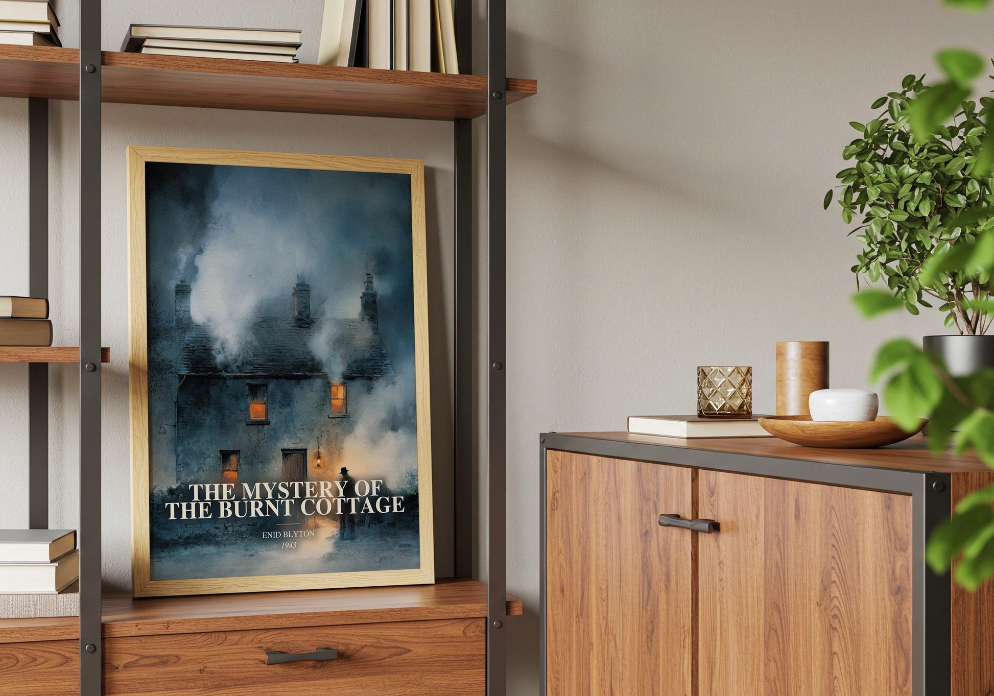 The Mystery Of The Burnt Cottage book watercolour illustration paper finish options – matte satin gloss