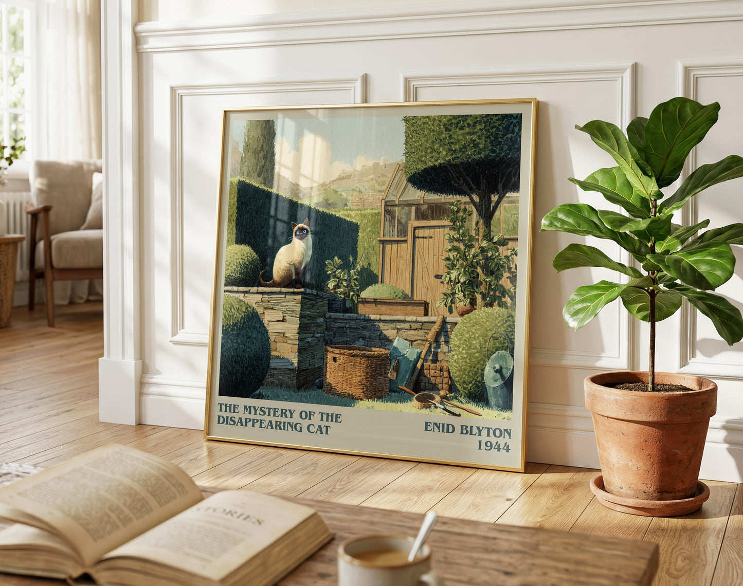 The Mystery of the Disappearing Cat literary poster paired in gallery wall – literary art prints