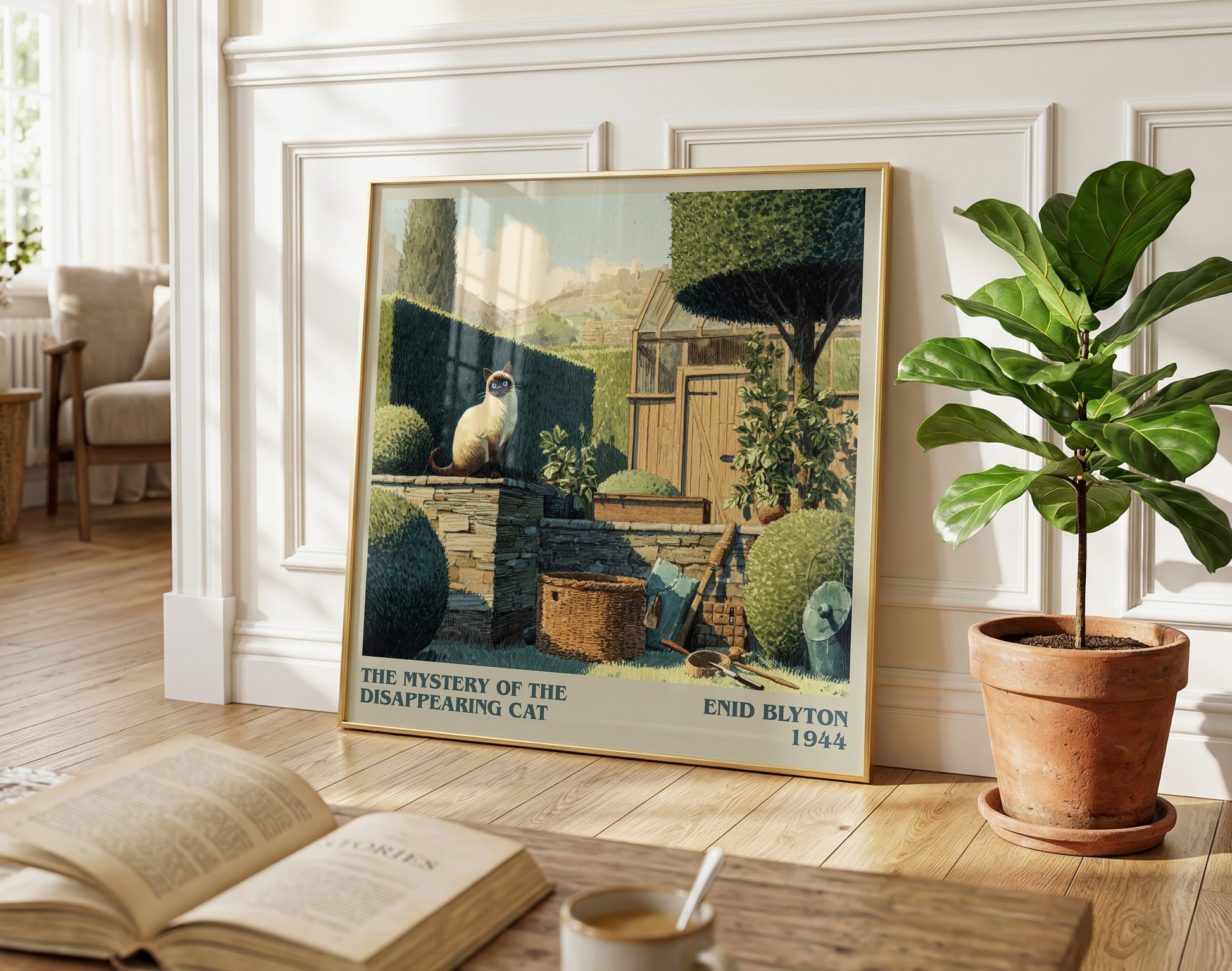 The Mystery of the Disappearing Cat literary poster paired in gallery wall – literary art prints