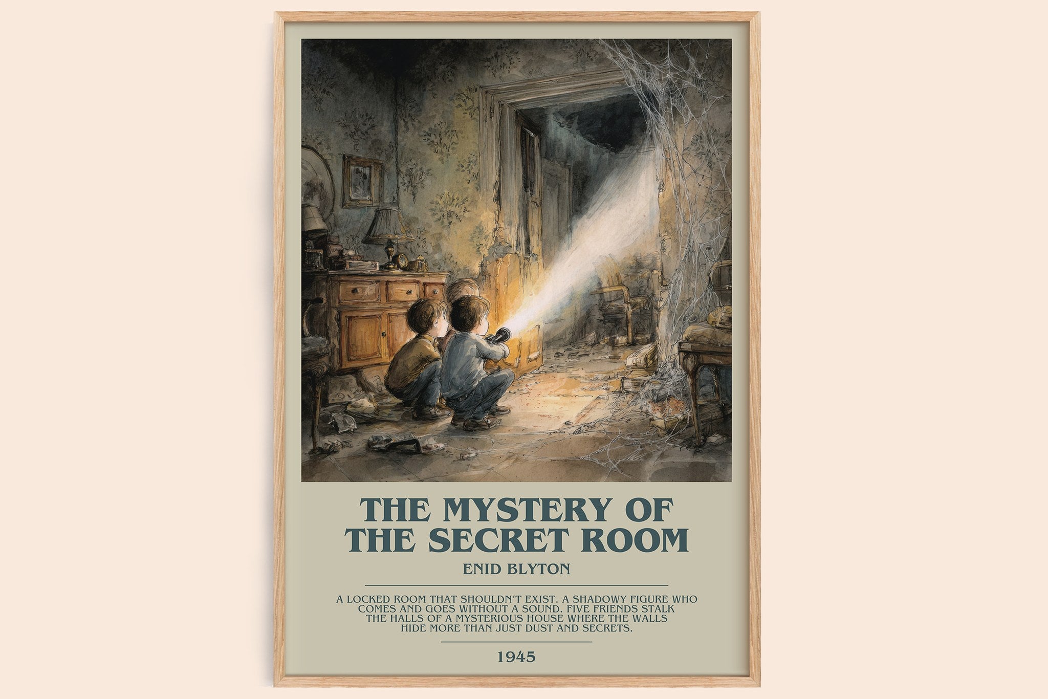The mystery of the secret room Bookish Wall Art by Enid Blyton