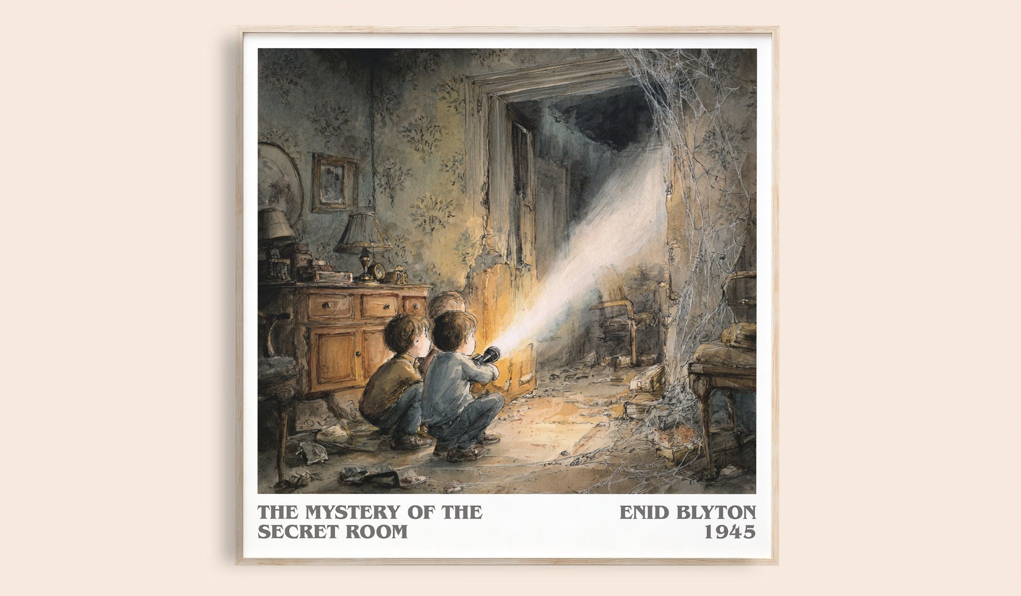 The mystery of the secret room Literary Art Print by Enid Blyton