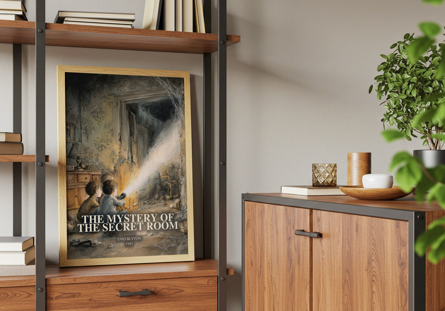 The Mystery Of The Secret Room book watercolour illustration paper finish options – matte satin gloss