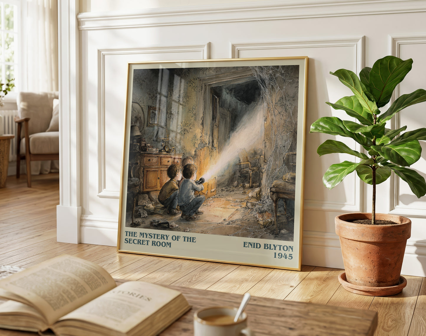 The mystery of the secret room literary poster paired in gallery wall – literary art prints