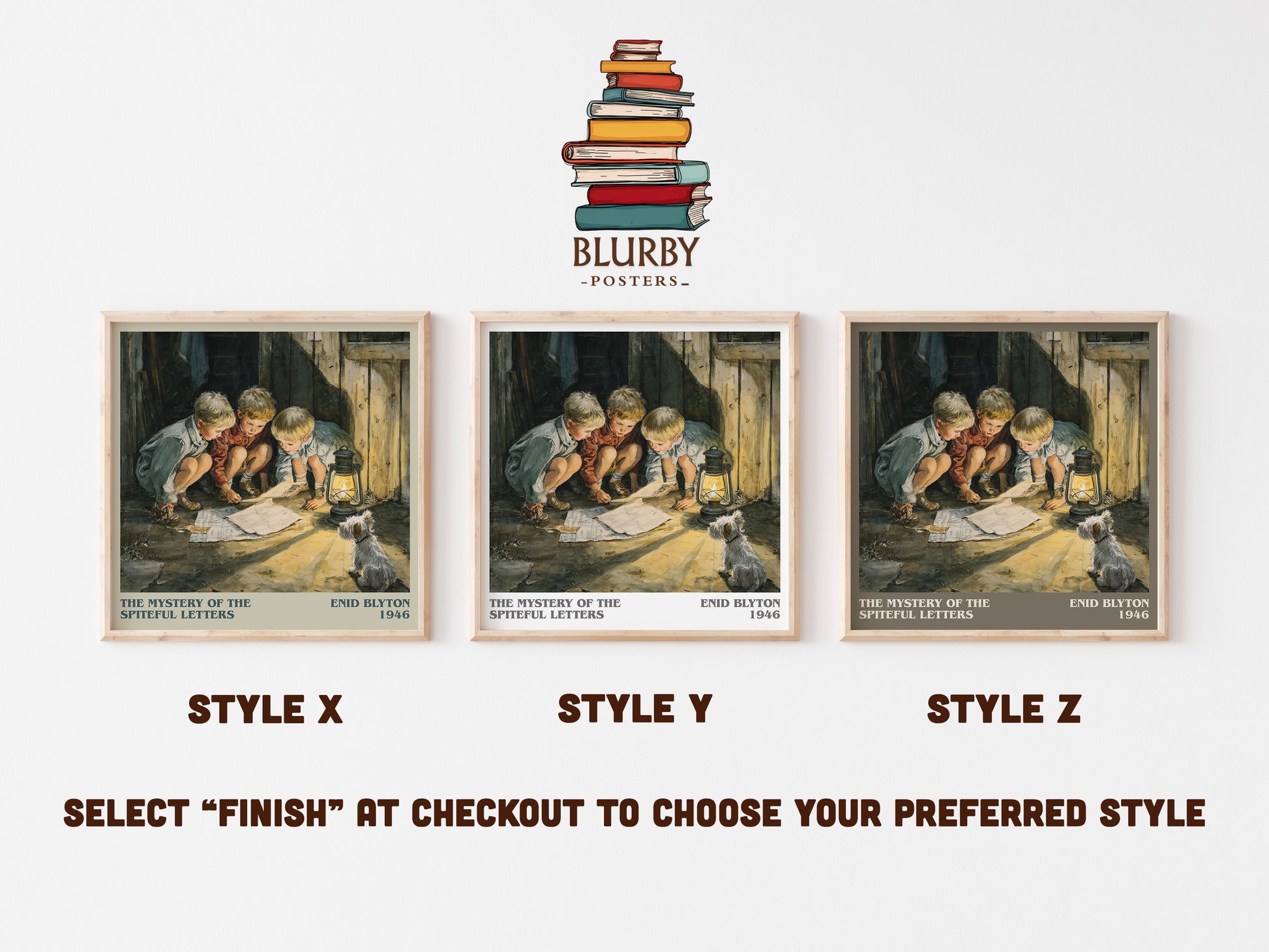The Mystery Of The Spiteful Letters literary art print colour and style options – Enid Blyton book art