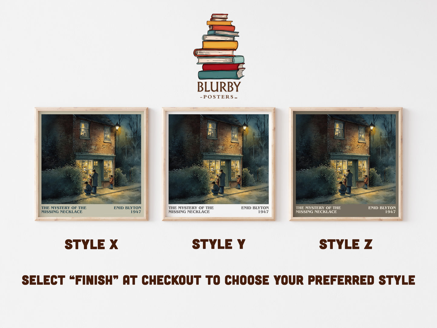 The Mystery Of The Missing Necklace literary art print colour and style options – Enid Blyton book art