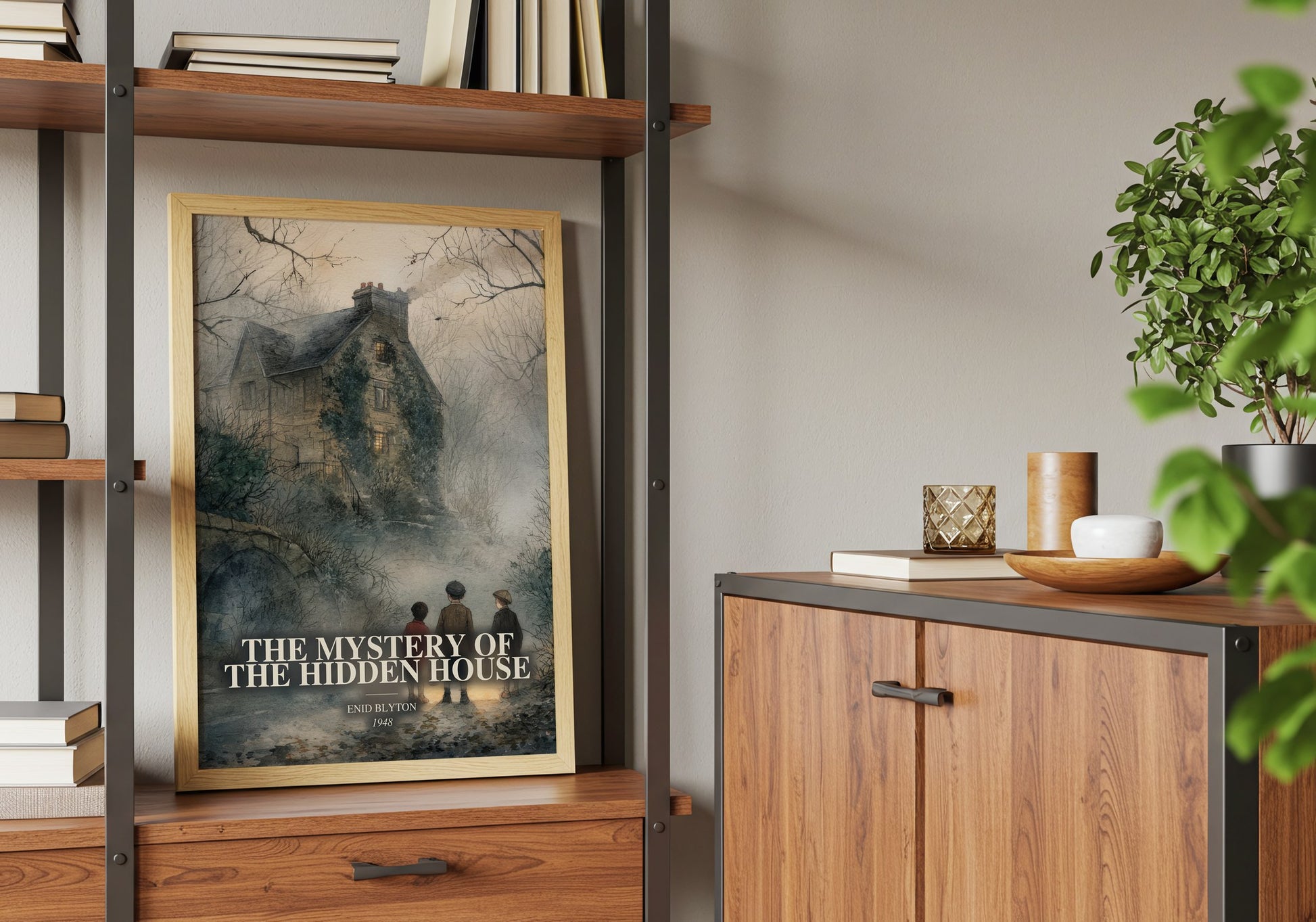 The Mystery Of The Hidden House book watercolour illustration paper finish options – matte satin gloss