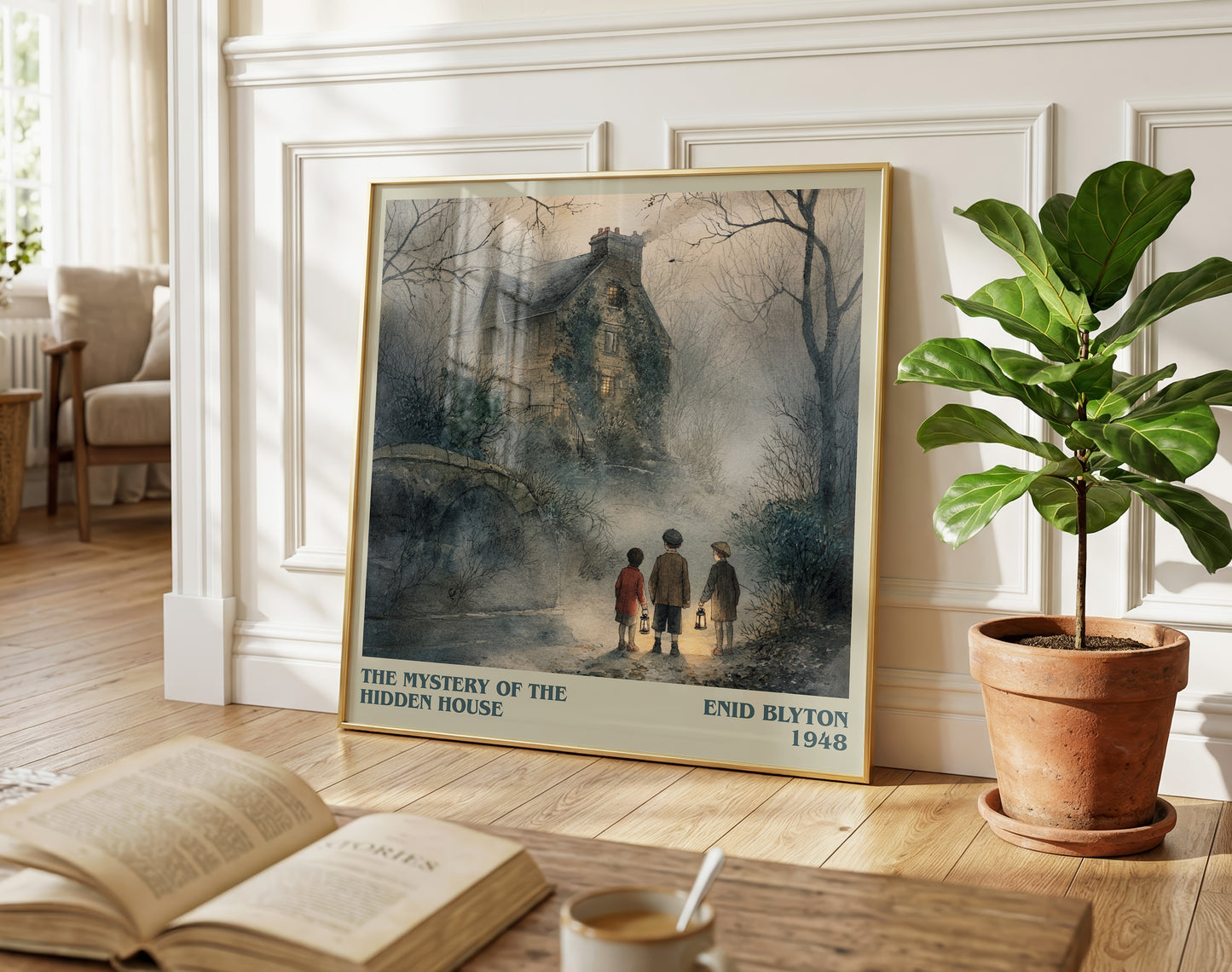 The Mystery Of The Hidden House literary poster paired in gallery wall – literary art prints