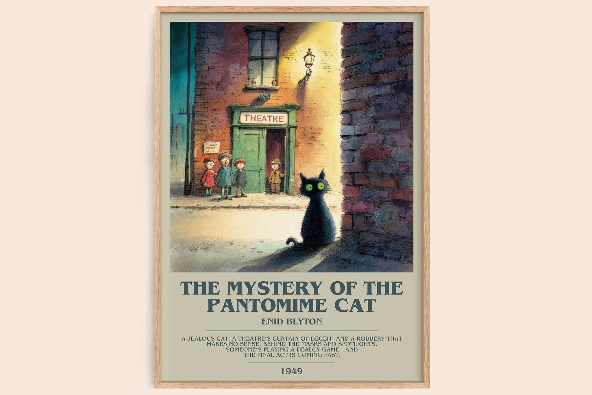The Mystery of the Pantomime Cat Bookish Wall Art by Enid Blyton