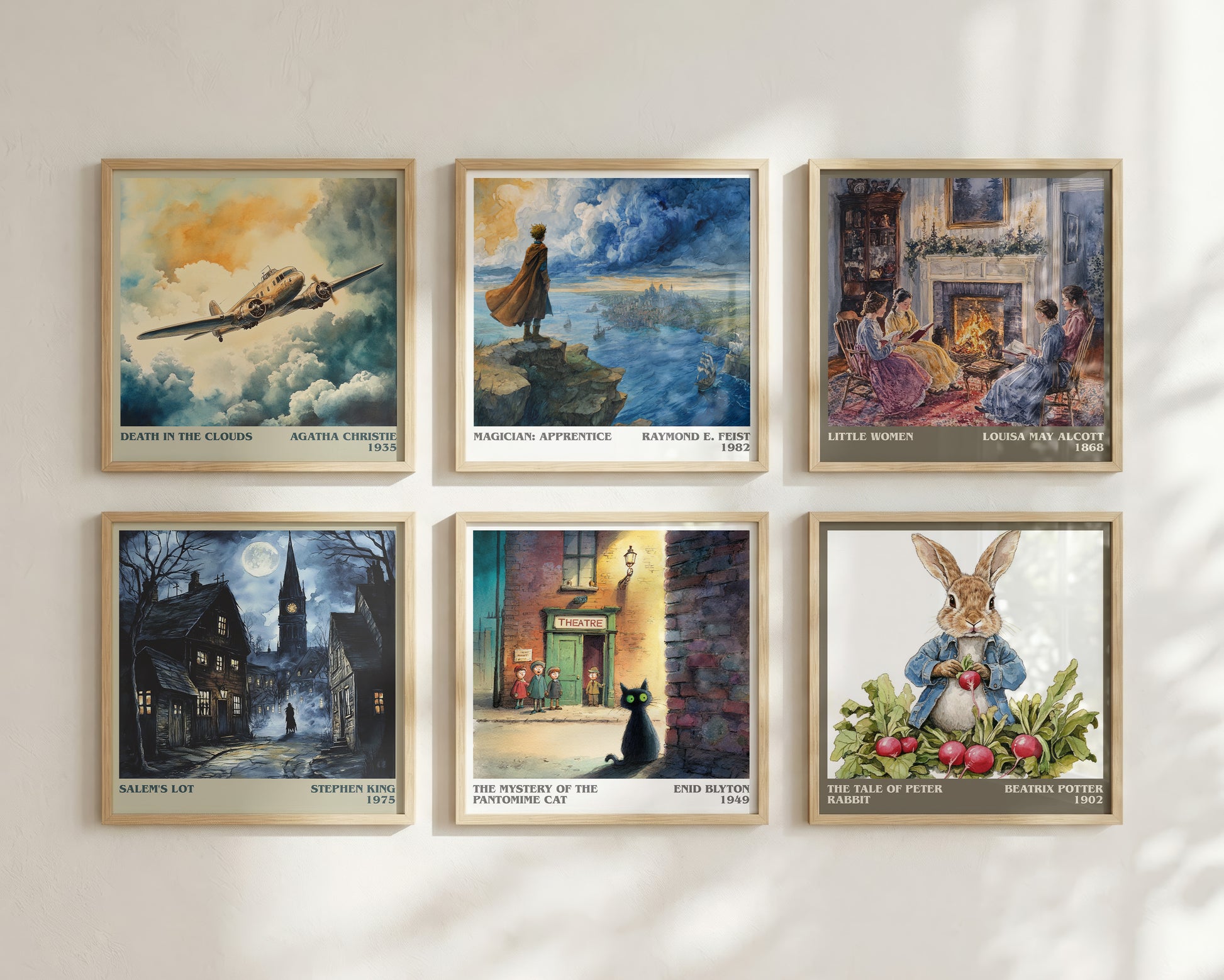 The Mystery of the Pantomime Cat literary book poster framed on wall – mystery wall art