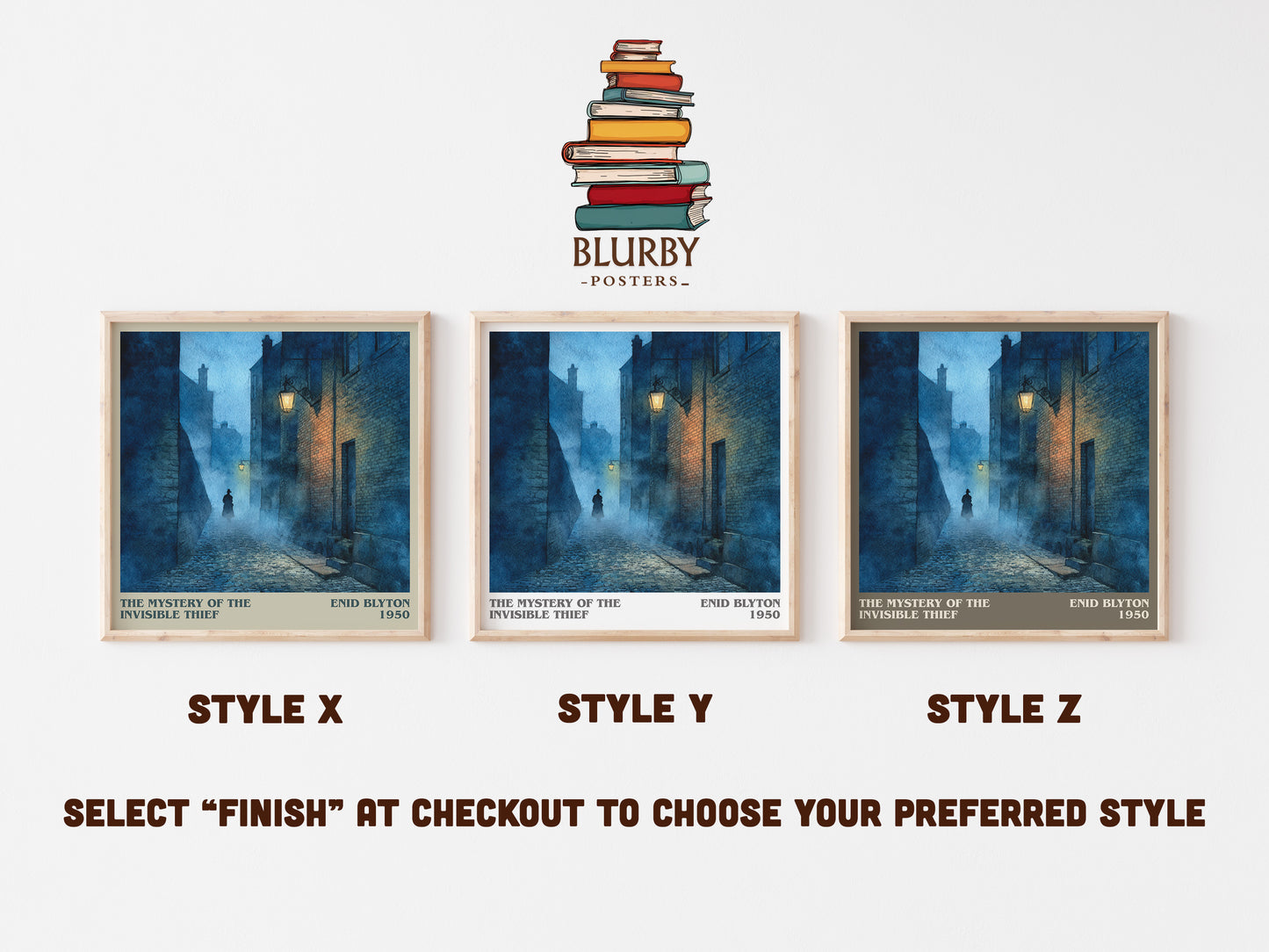 The Mystery of the Invisible Thief literary art print colour and style options – Enid Blyton book art