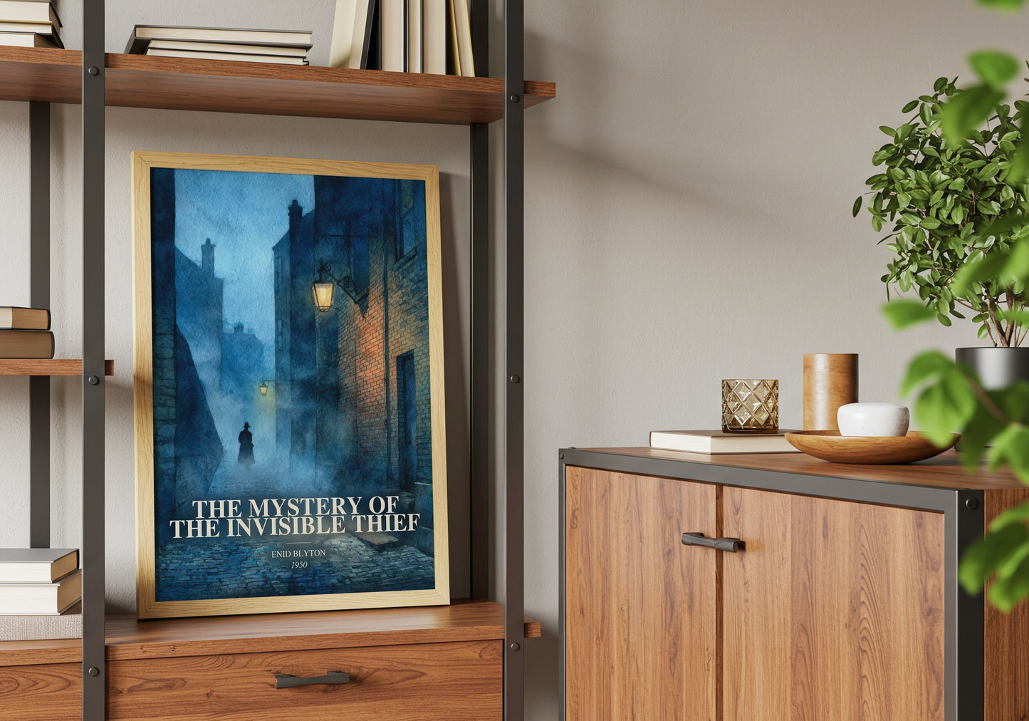 The Mystery Of The Invisible Thief book watercolour illustration paper finish options – matte satin gloss