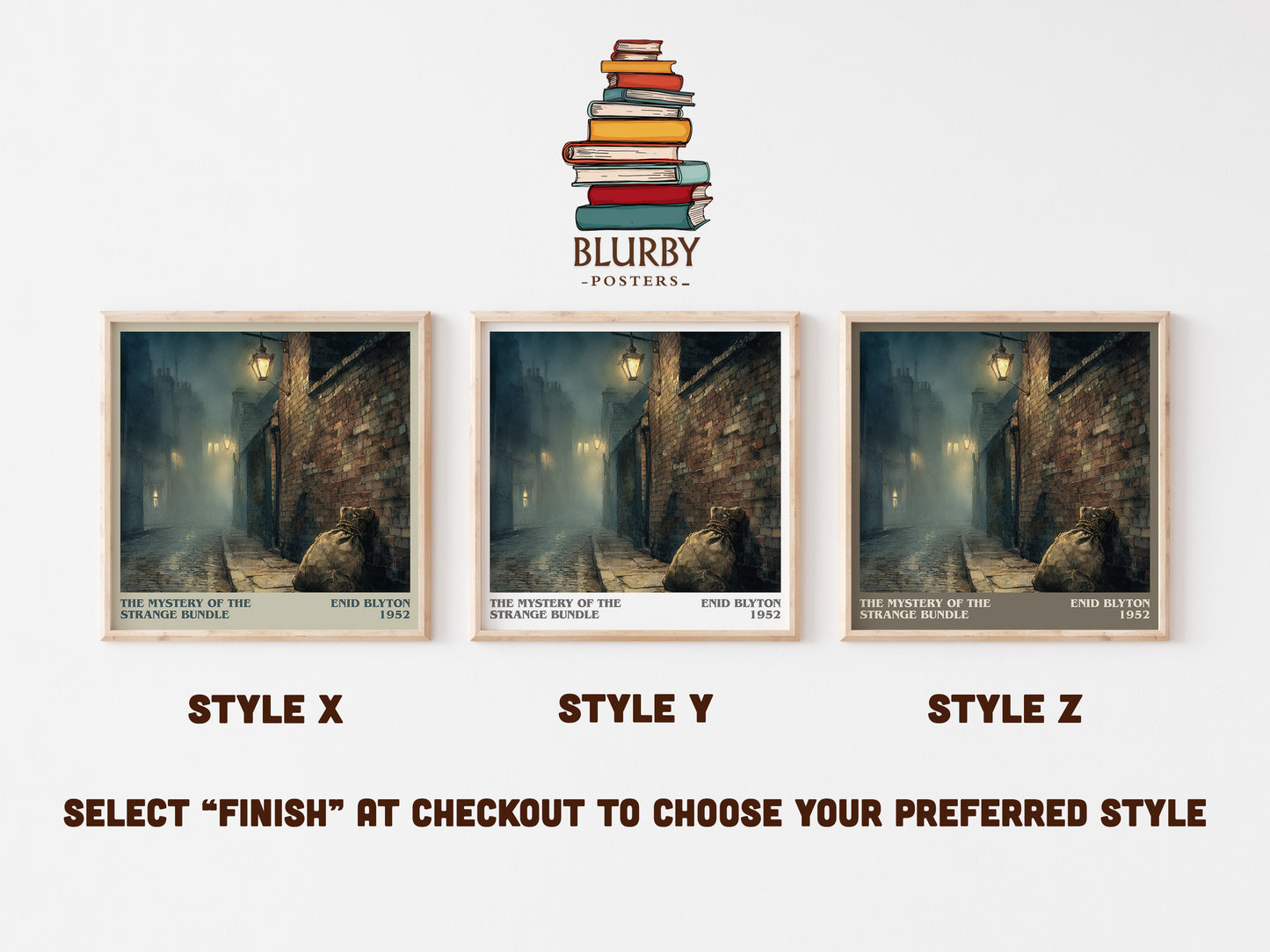 The Mystery of the Strange Bundle literary art print colour and style options – Enid Blyton book art