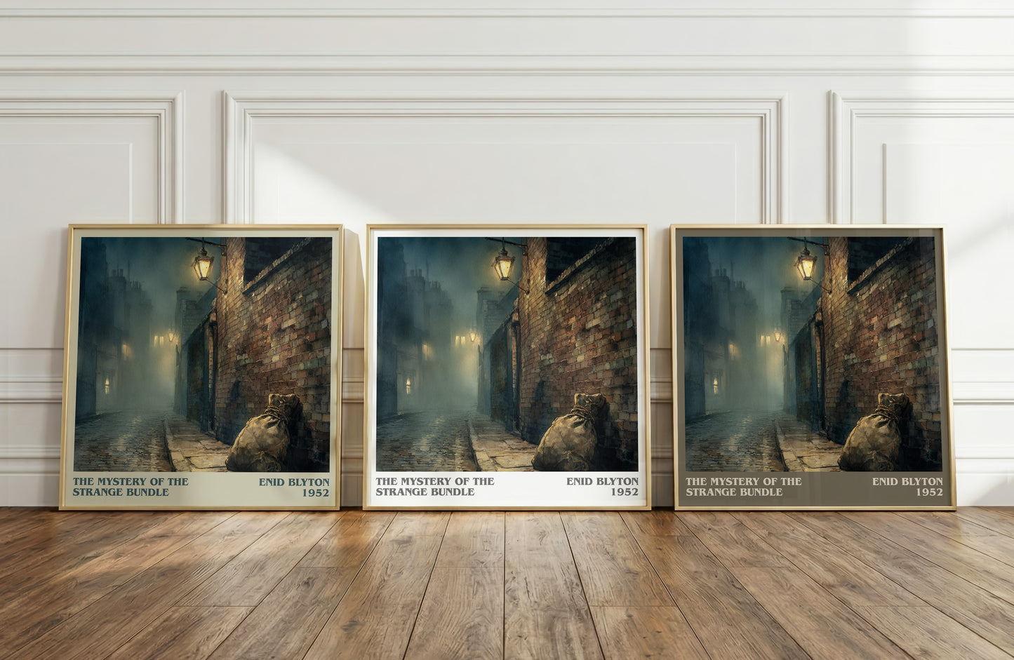 The Mystery of the Strange Bundle literary print framed by window – literary home decor
