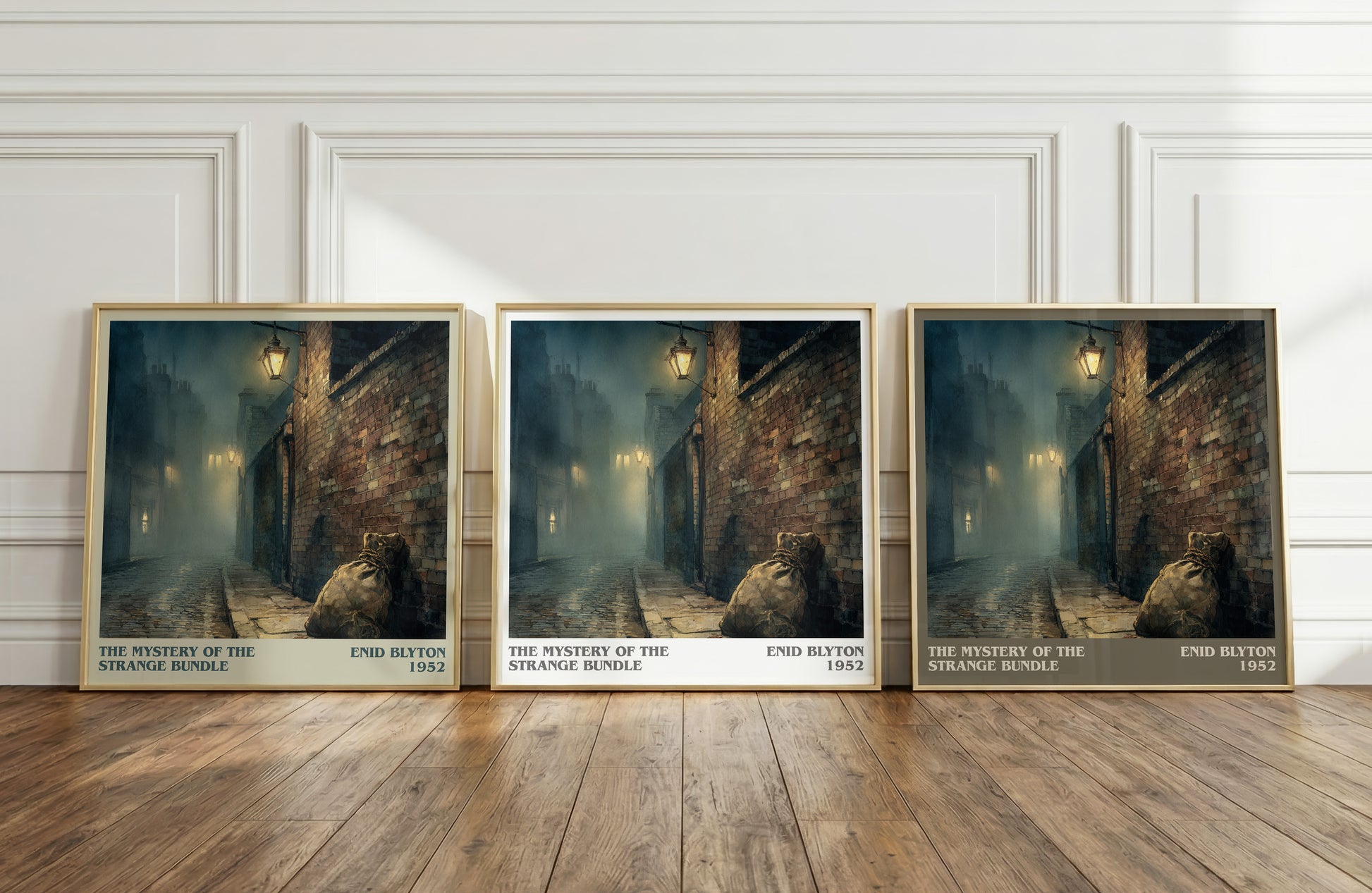 The Mystery of the Strange Bundle literary print framed by window – literary home decor