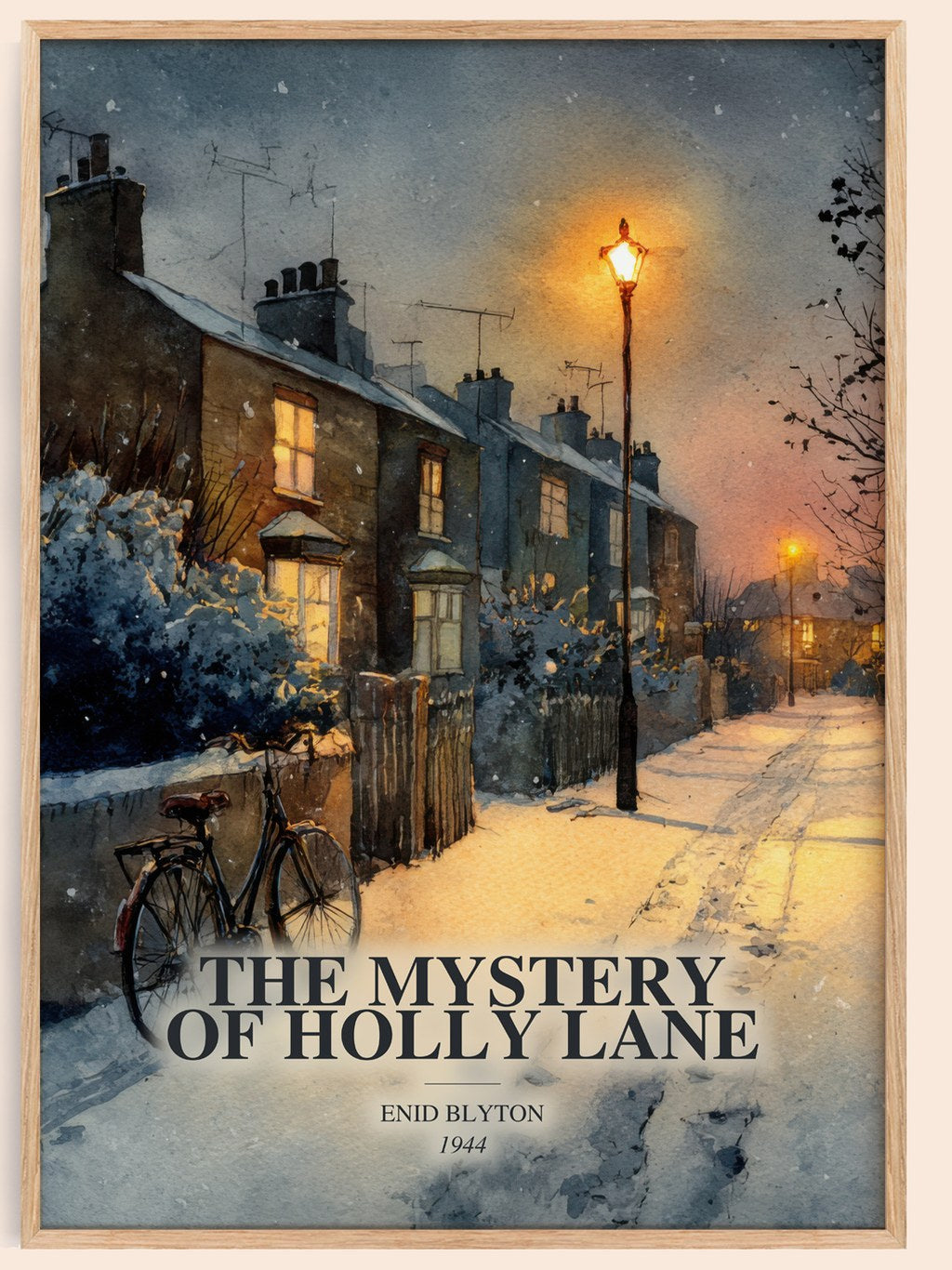 The Mystery Of Holly Lane watercolour book poster by Enid Blyton – framed literary art print