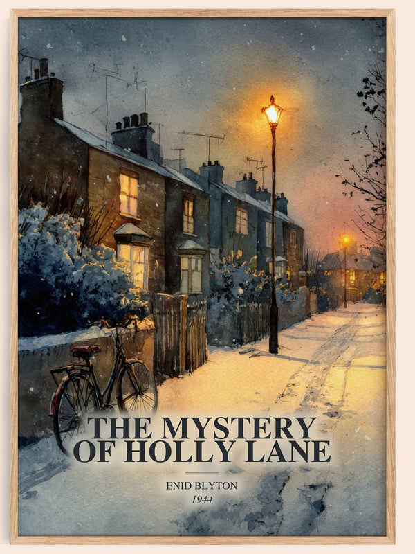 The Mystery Of Holly Lane watercolour book poster by Enid Blyton – framed literary art print