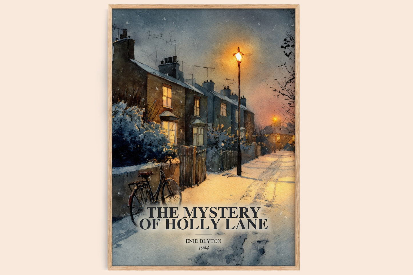 The Mystery Of Holly Lane watercolour book poster by Enid Blyton – framed literary art print