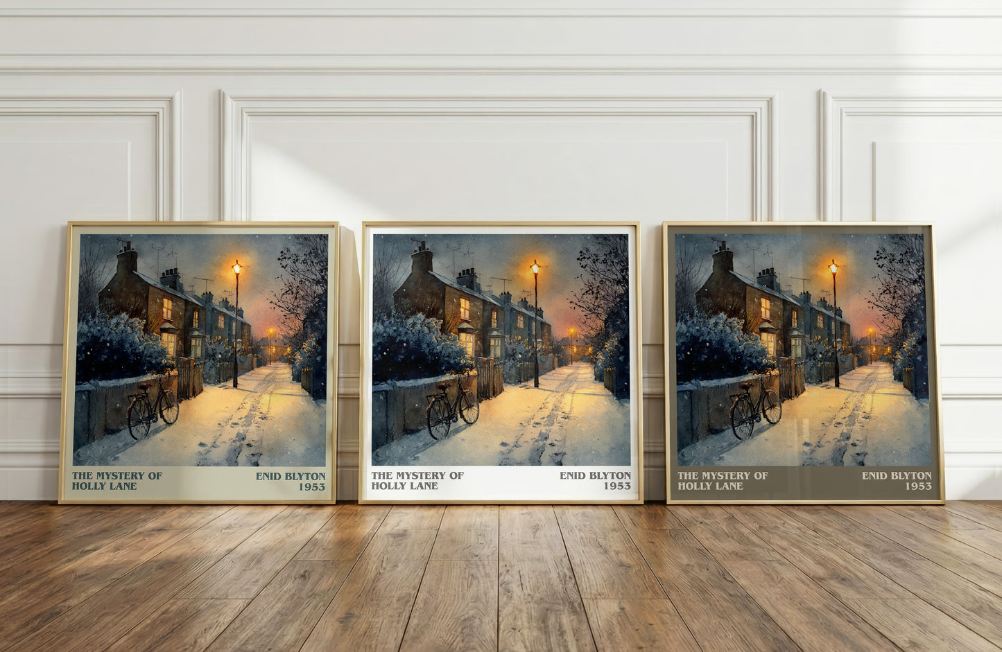 The Mystery of Holly Lane literary print framed by window – literary home decor