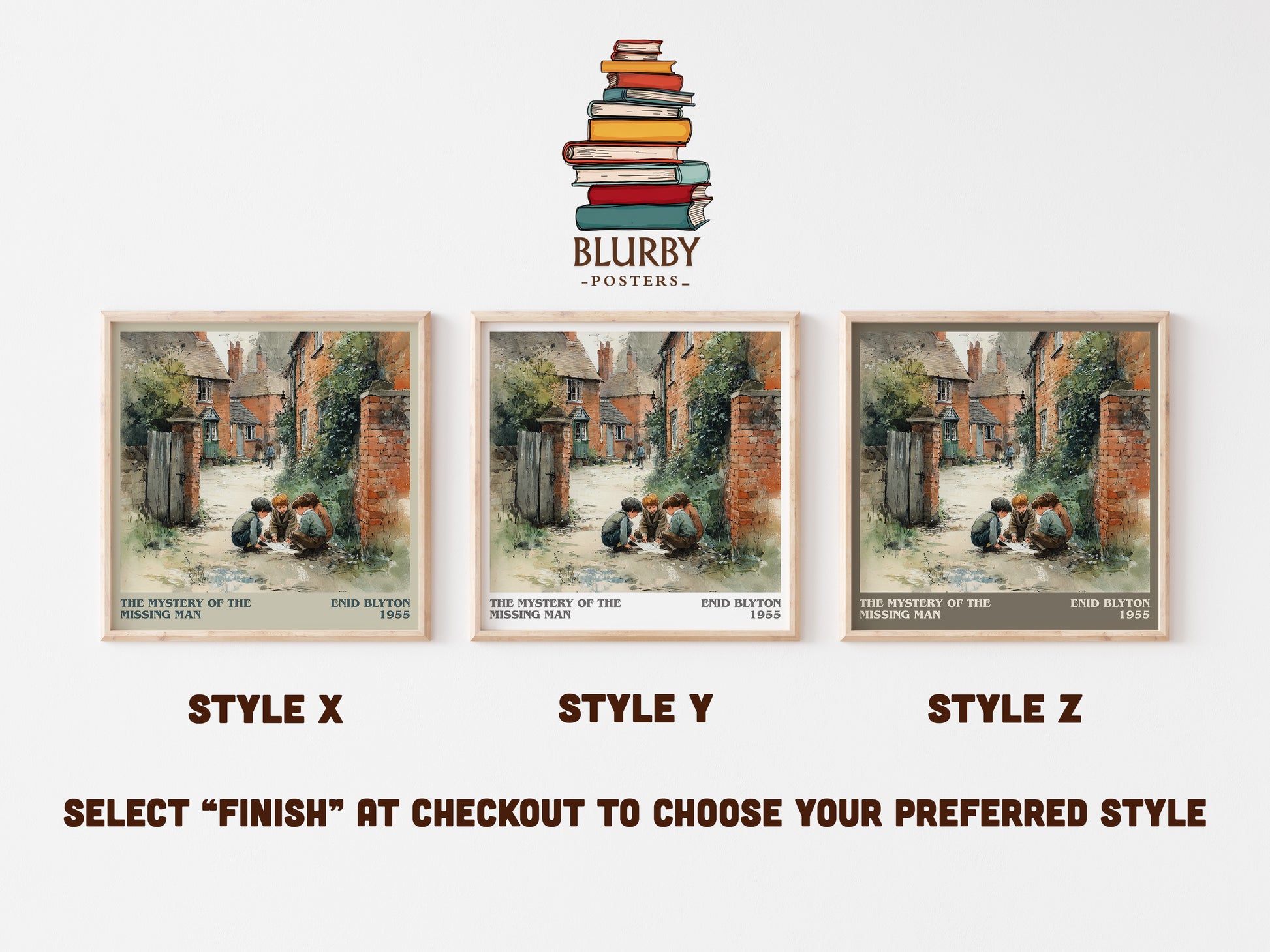 The Mystery Of The Missing Man literary art print colour and style options – Enid Blyton book art