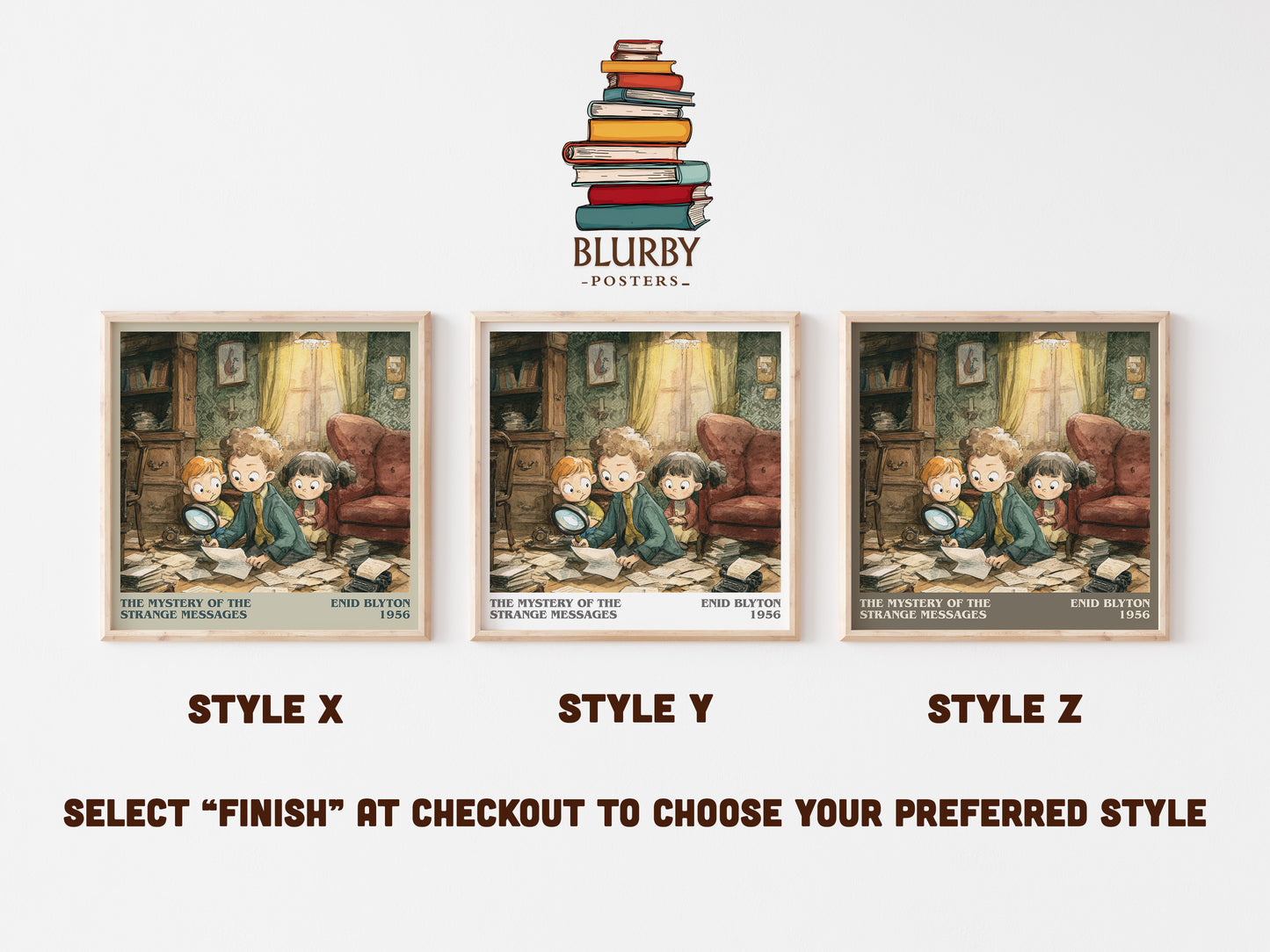 The Mystery of the Strange Messages literary art print colour and style options – Enid Blyton book art