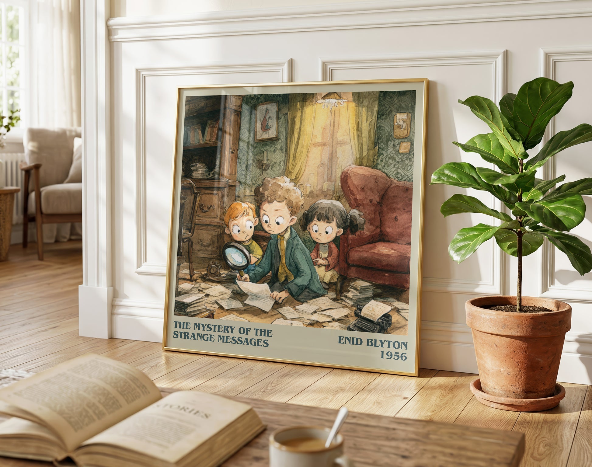 The Mystery of the Strange Messages literary poster paired in gallery wall – literary art prints