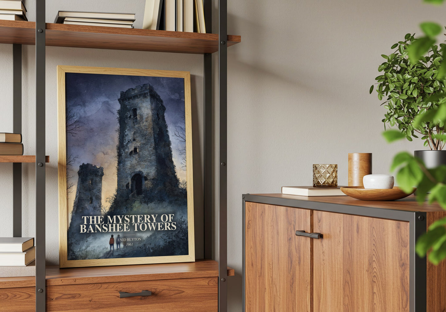 The Mystery Of Banshee Towers book watercolour illustration paper finish options – matte satin gloss