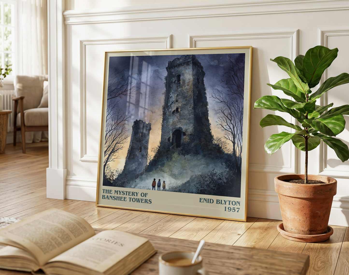The Mystery Of Banshee Towers literary poster paired in gallery wall – literary art prints