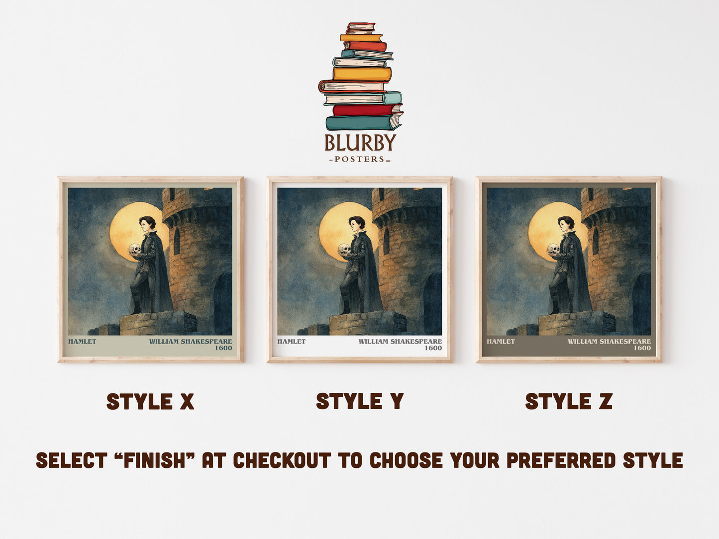 Hamlet literary art print colour and style options – William Shakespeare book art