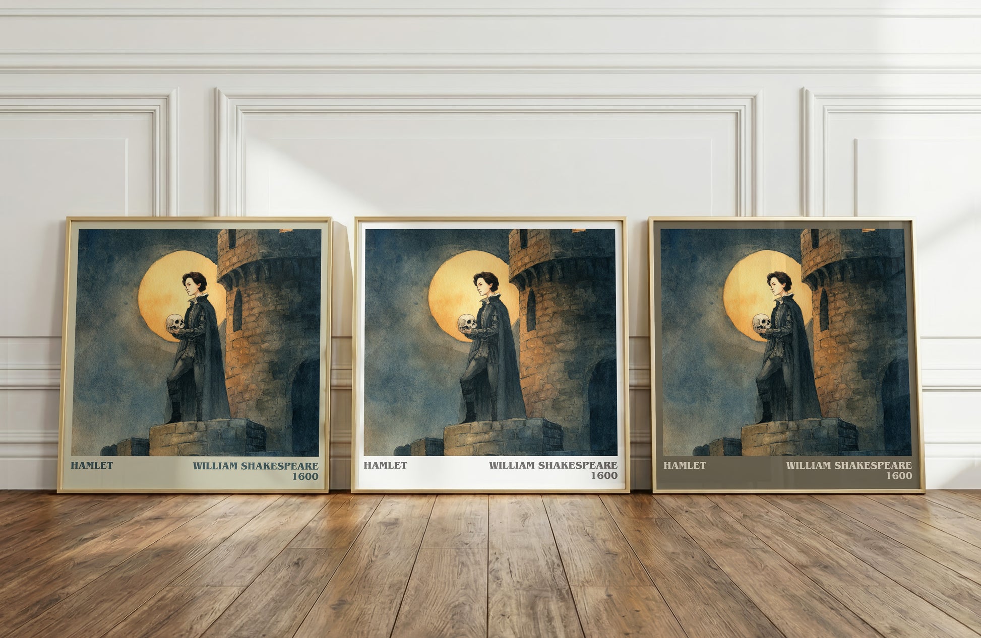 Hamlet literary print framed by window – literary home decor