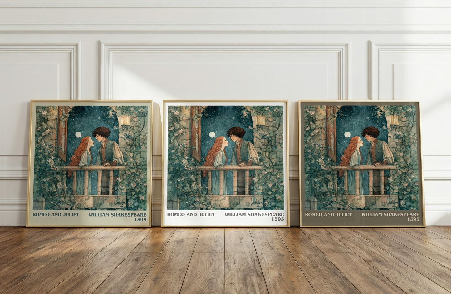 Romeo and Juliet literary print framed by window – literary home decor