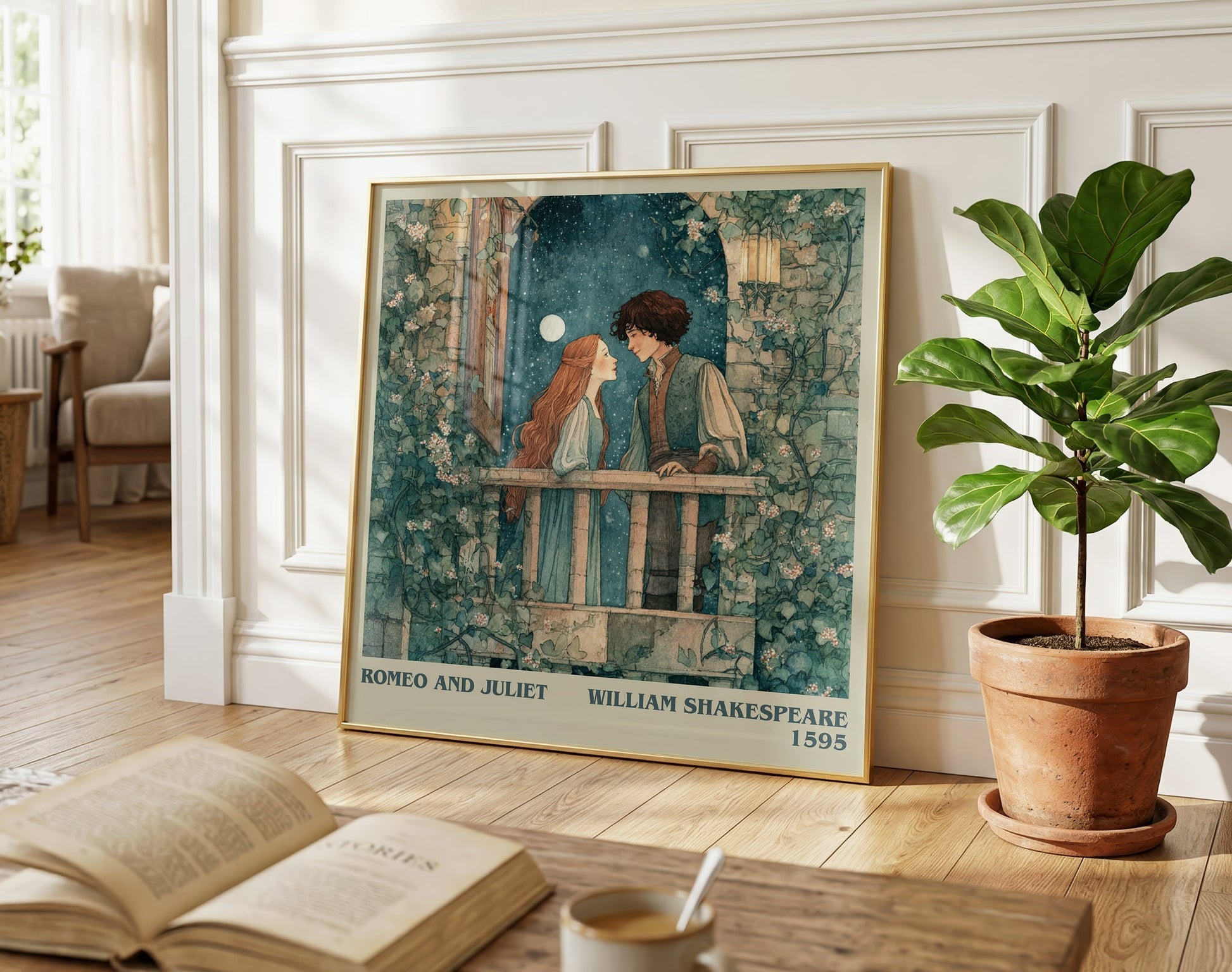 Romeo and Juliet literary poster paired in gallery wall – literary art prints