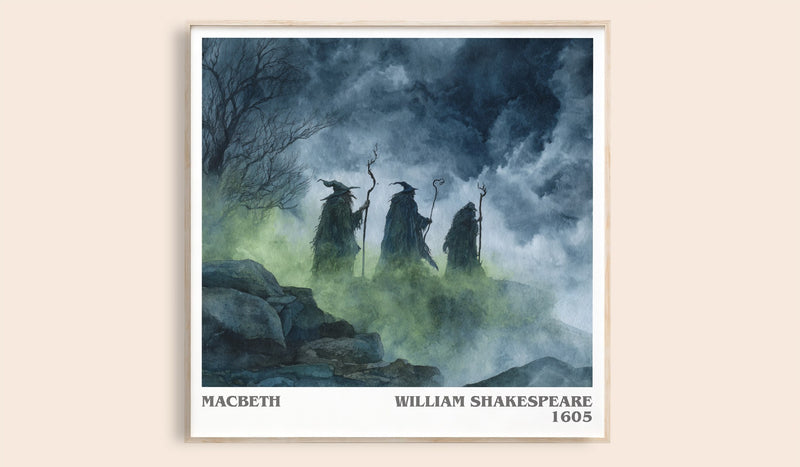 Macbeth Literary Art Print by William Shakespeare (Square style)