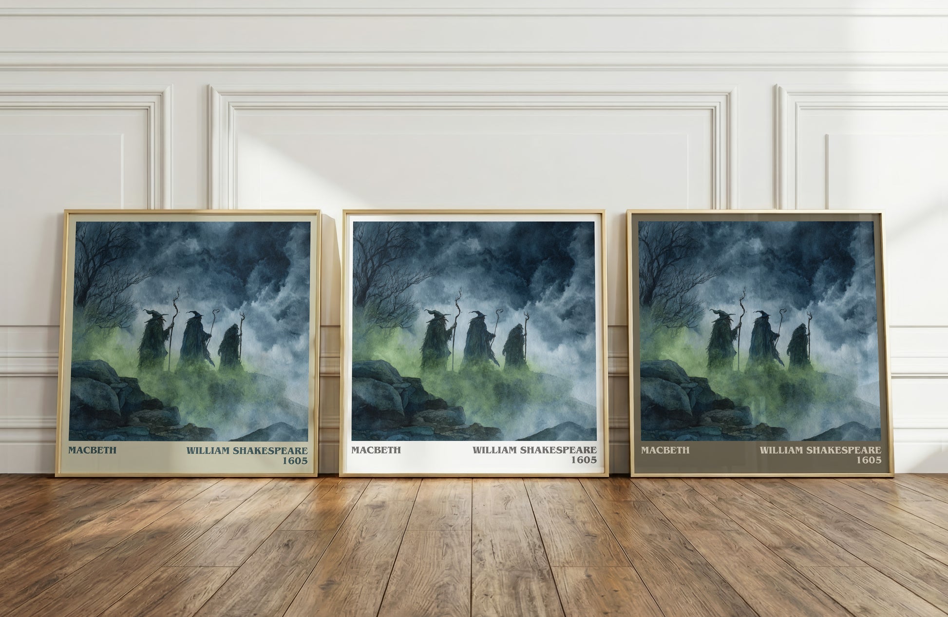 Macbeth literary print framed by window – literary home decor