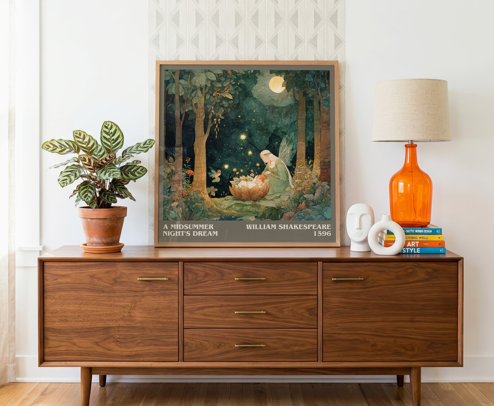 A Midsummer Night's Dream literary literary print detail – William Shakespeare book art