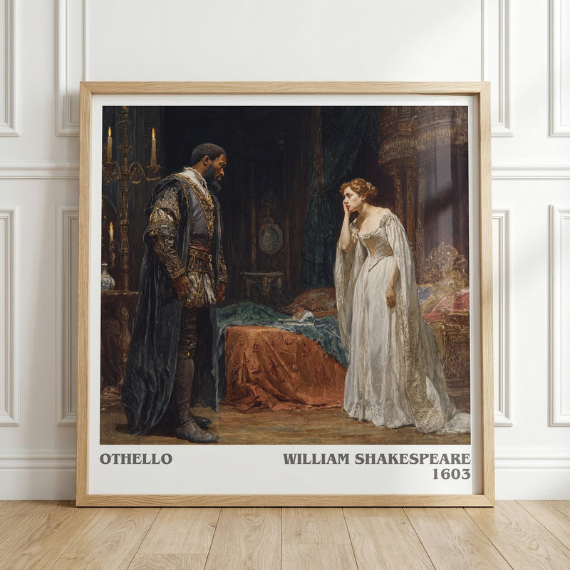 Othello literary print in frame leaning in hallway – classic literature wall art