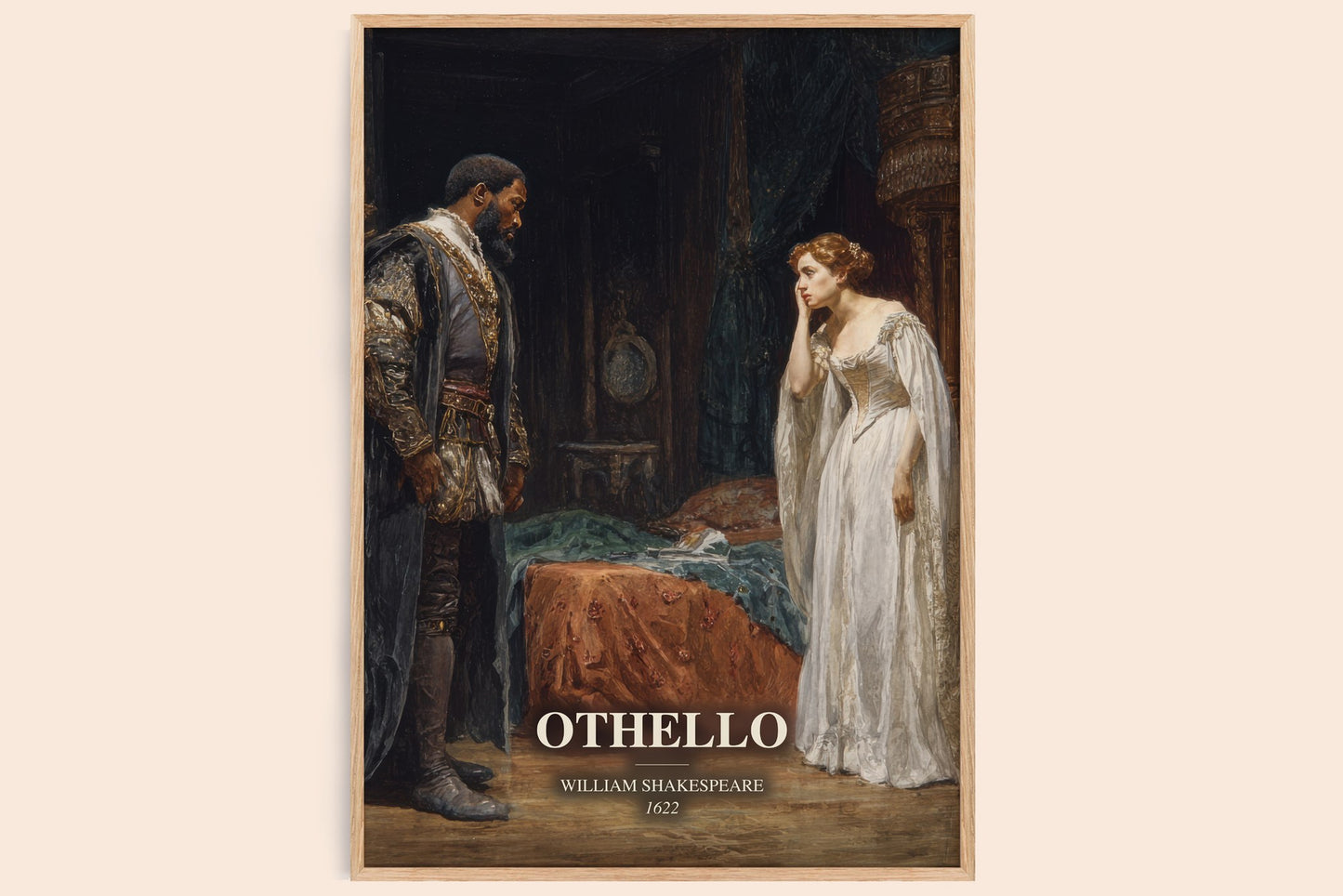 Othello watercolour book poster by William Shakespeare – framed literary art print