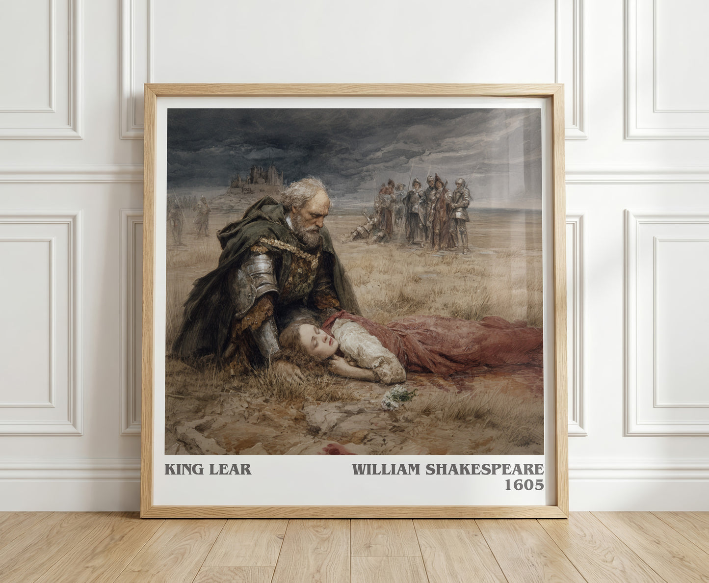 King Lear literary print in frame leaning in hallway – classic literature wall art