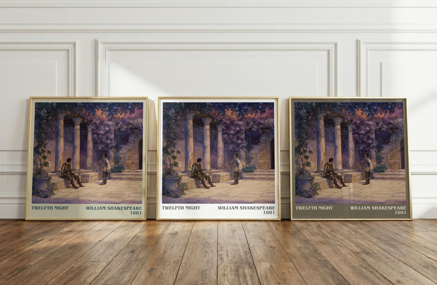 Twelfth Night literary print framed by window – literary home decor