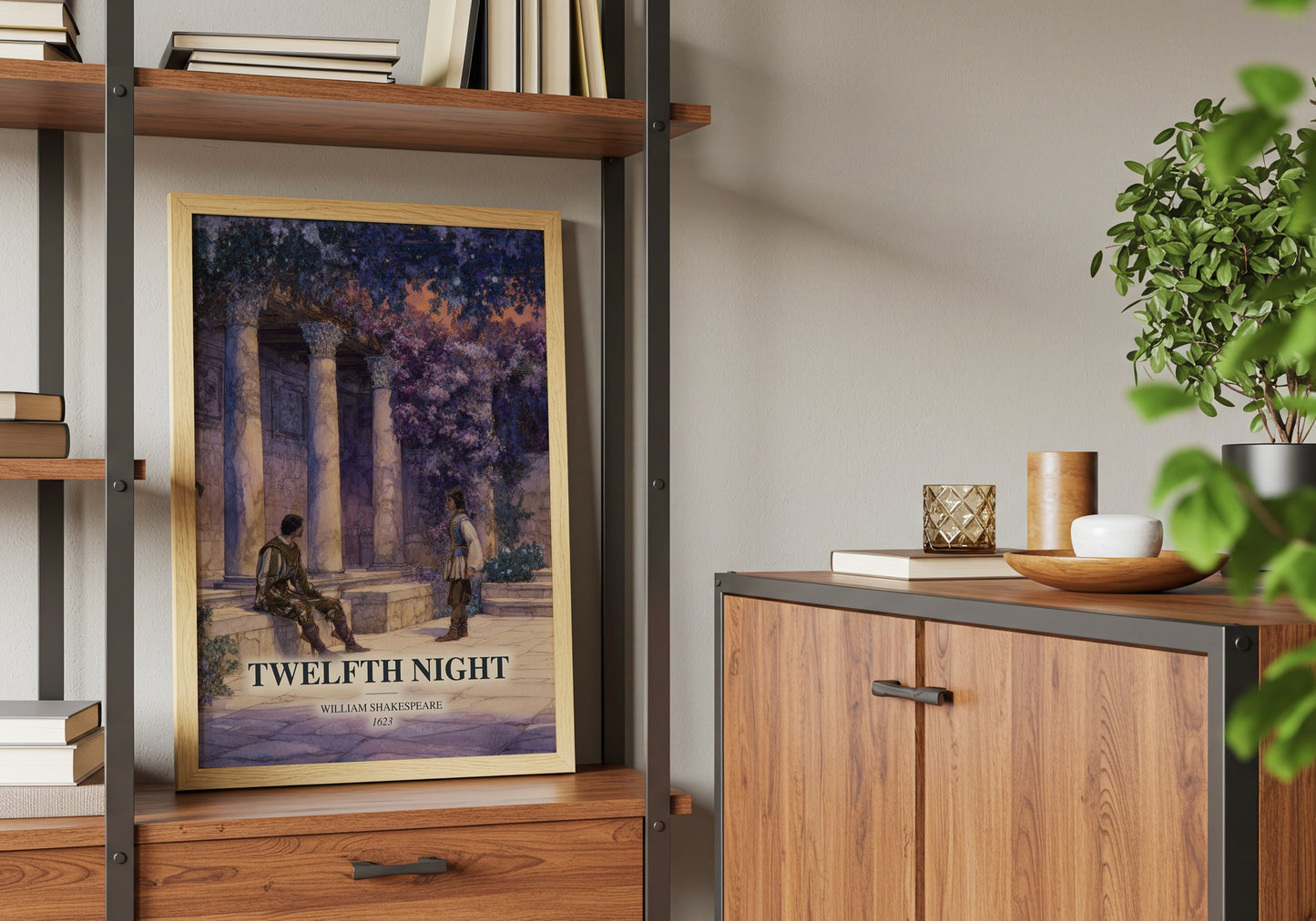 Twelfth Night book watercolour illustration paper finish options – matte satin gloss