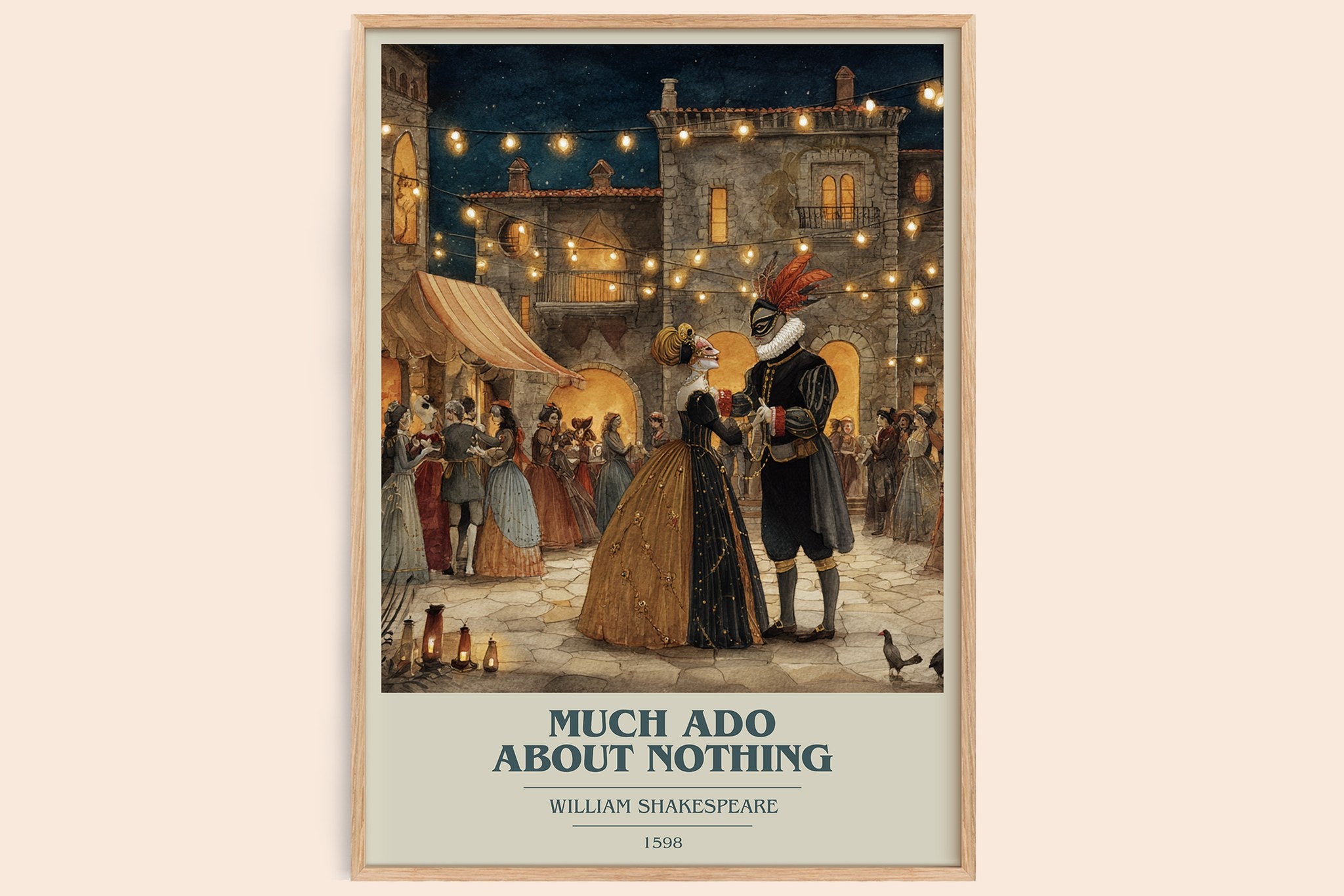Much Ado about Nothing Book Cover Poster by William Shakespeare