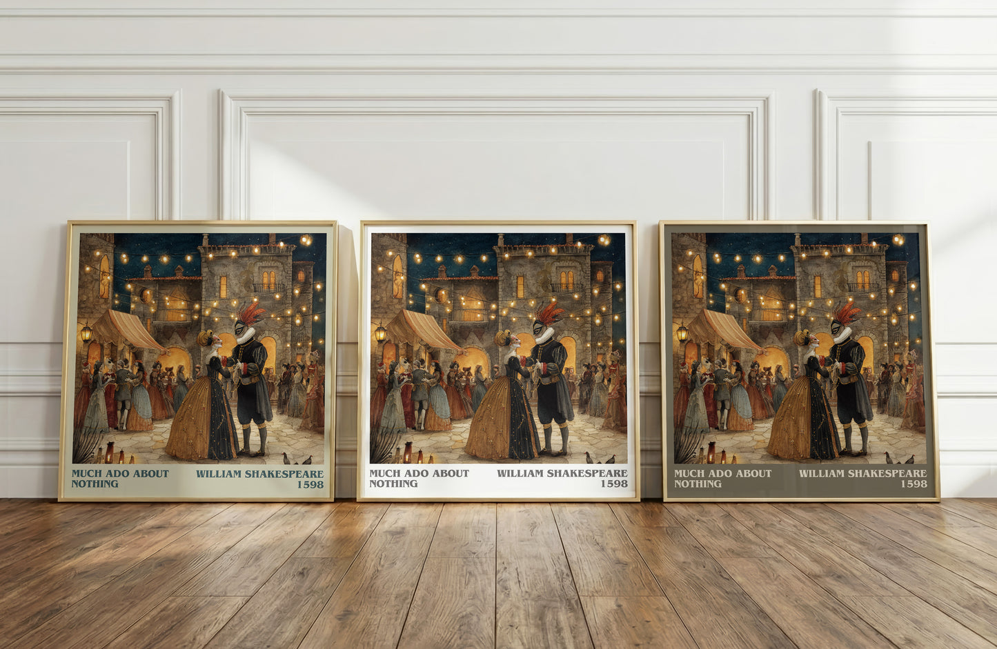 Much Ado about Nothing literary print framed by window – literary home decor